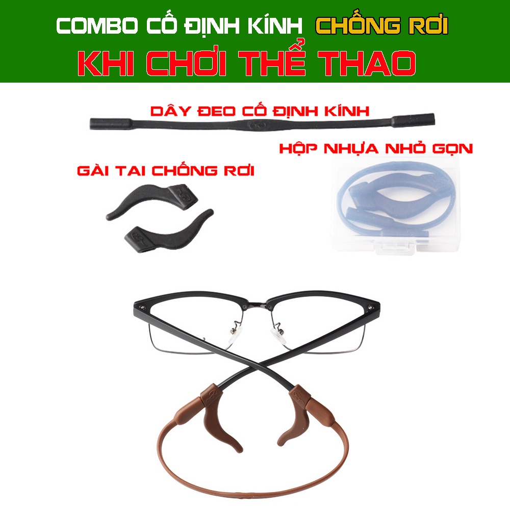Dây đeo kính chống rơi và gài tai chống rơi kính khi chơi thể thao KAKIT1 - Hộp Combo Giúp cố định kính chống trơn trượt