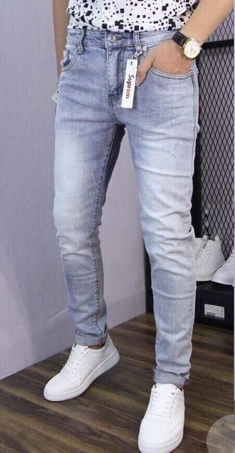 Quần Jean Nam Wash Bạc Dáng Ôm JEANBAC01