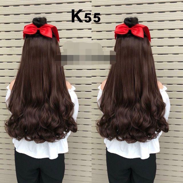 Tóc giả nữ kẹp    kẹp xoăn đuôi 55cm k55