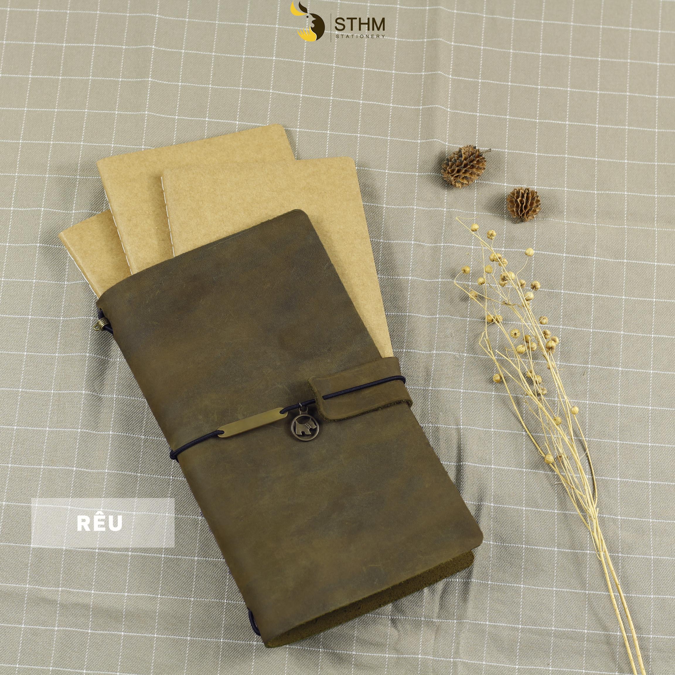 [STHM stationery] - Traveller notebook - Kèm 3 lõi sổ - Sổ bìa da thật