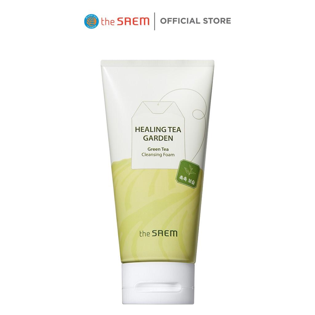 Sữa Rửa Mặt Dành Cho Da Mụn Trà Xanh the SAEM Healing Tea Garden Green Tea Cleansing Foam