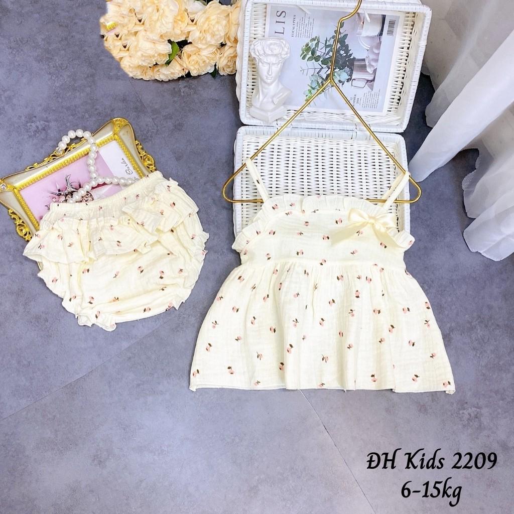 Bộ Hai Dây Bé Gái Xô Muslin Bèo Nhún 6-15kg BG2209 - Shop Mẹ Bông 92