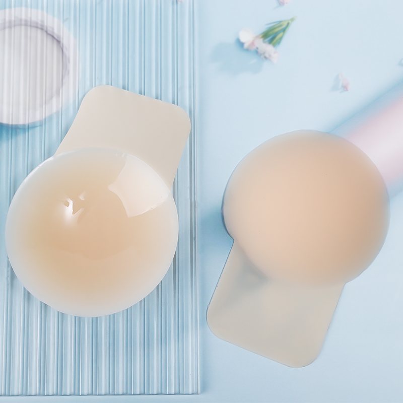 2PCS Tái sử dụng Silicone Thỏ tai BRA Đẩy lên bức tượng bán thân Núm vú Vỏ bọc tự dính dây đeo vú Color: D - 2PCS