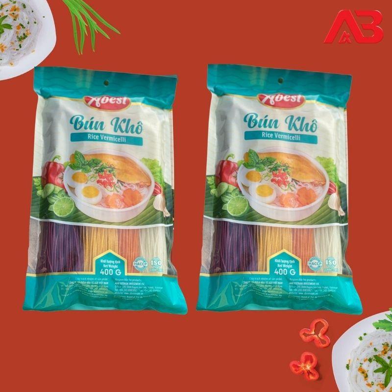 Bún Ngũ Sắc Abest Gồm Bún Cẩm/Bún Ngô/ Bún Trắng/Bún Gấc Gói 400G/Không chất bảo quản