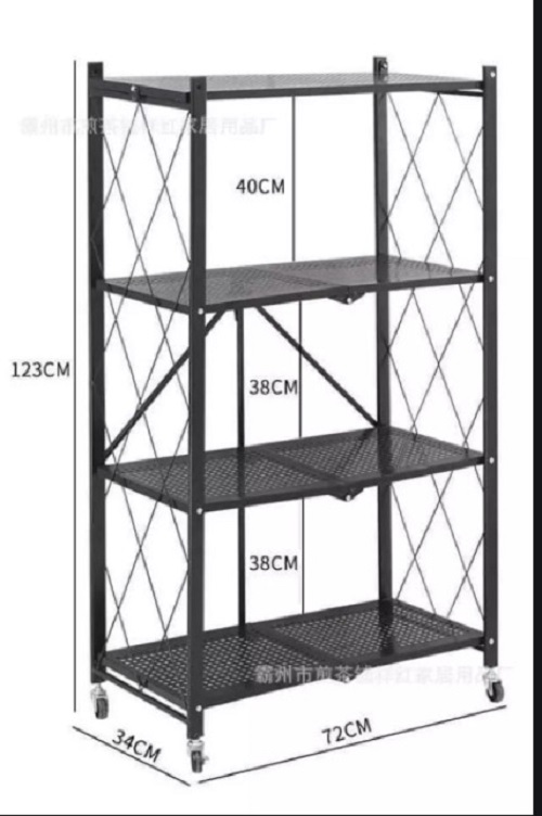 Kệ để đồ 4 tầng gấp gọn thông minh có bánh xe di động - kệ đa năng hàng cao cấp BẢN NÂNG CẤP 2020 siêu xịn