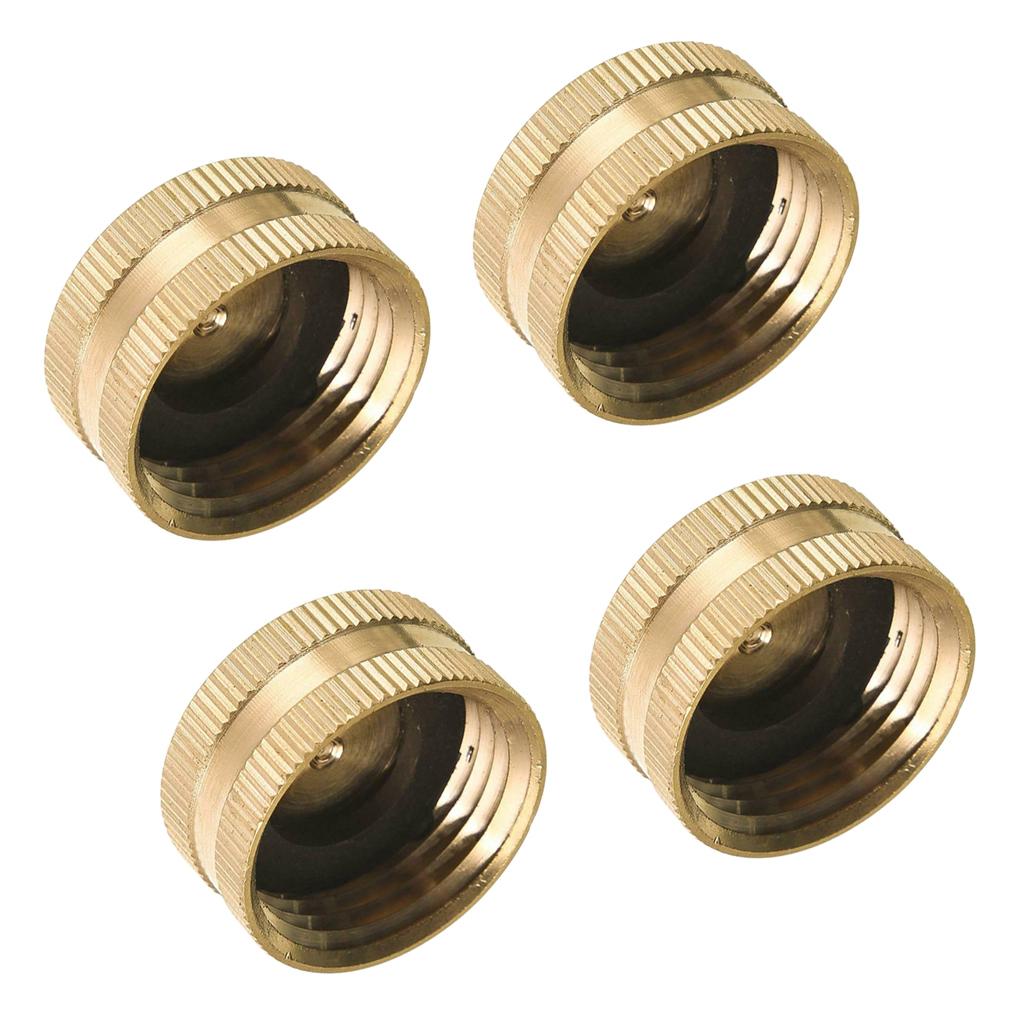 4pcs 3/4" Hose Female End Brass Spigot Caps with Flag Clips Anti-Wind