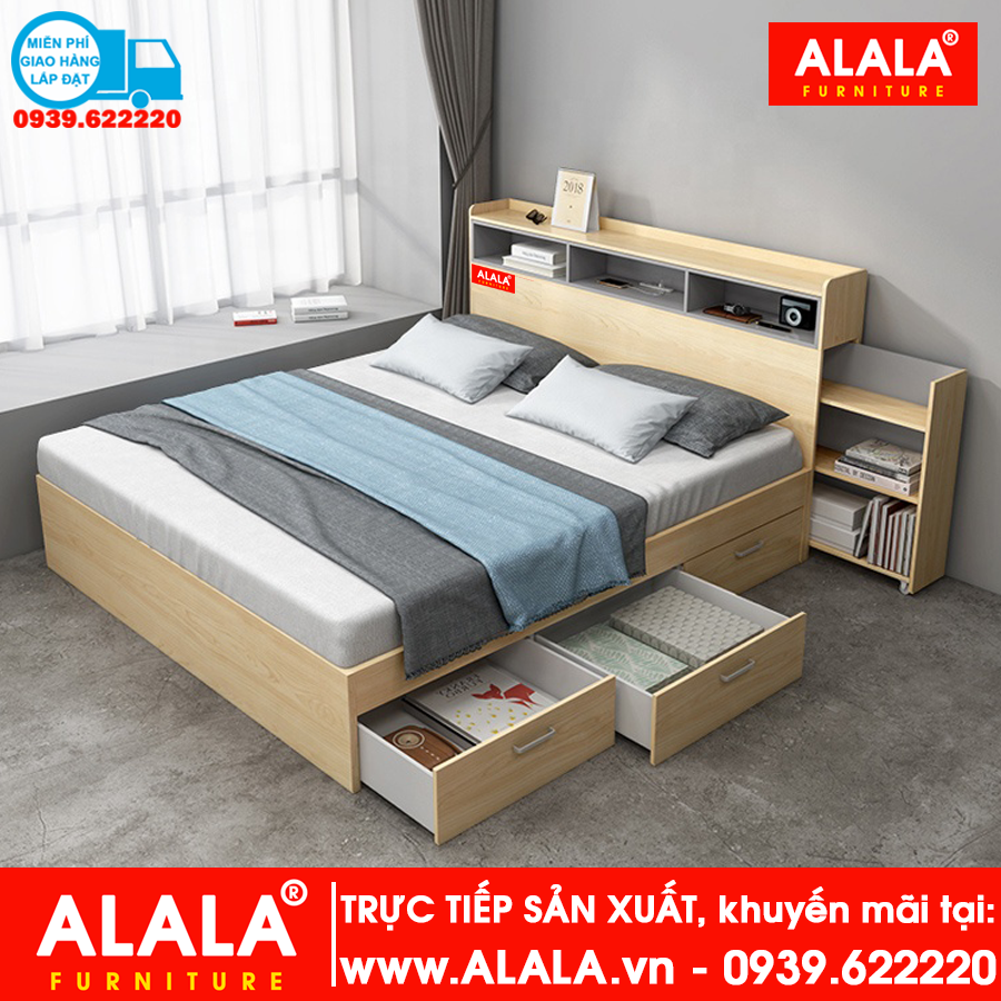 Giường ngủ ALALA81 gỗ HMR chống nước - www.ALALA.VN - 0939.622220