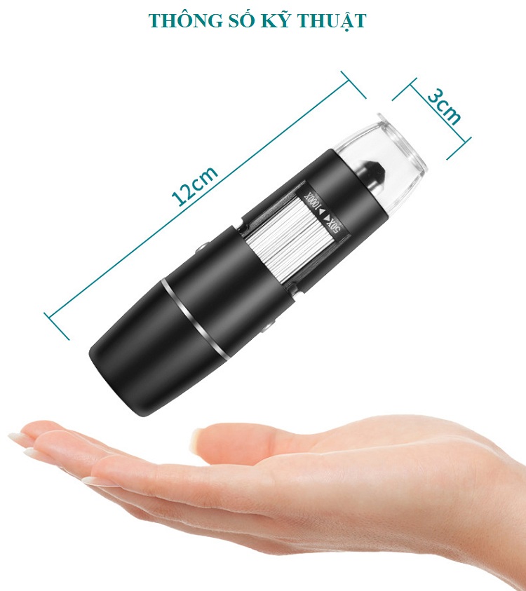 Kính hiển vi soi côn trùng có đèn led kết nối không dây qua wifi phóng đại 1000X thông minh