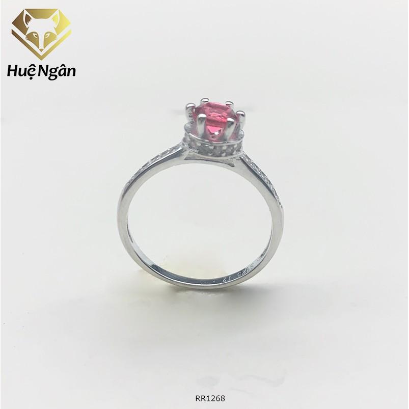 Nhẫn bạc 925 Huệ Ngân - 6 chấu viền đá RYR140115