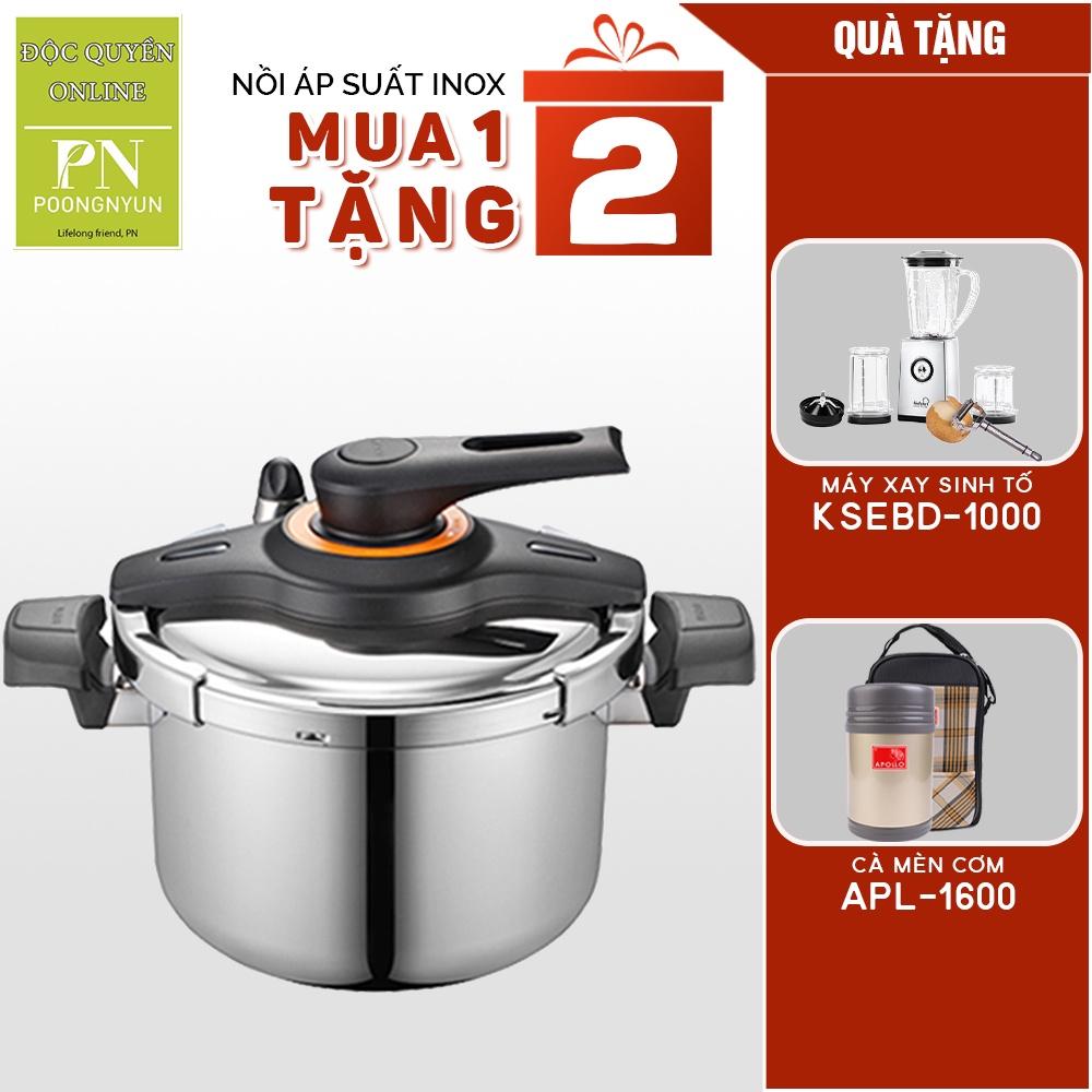 Nồi áp suất Inox IH hiệu PN VTSPC-10 Tặng Máy xay sinh tố Kochstar KSEBD-1000 + Cà mèn cơm Apollo APL-1600 - Hàng chính hãng