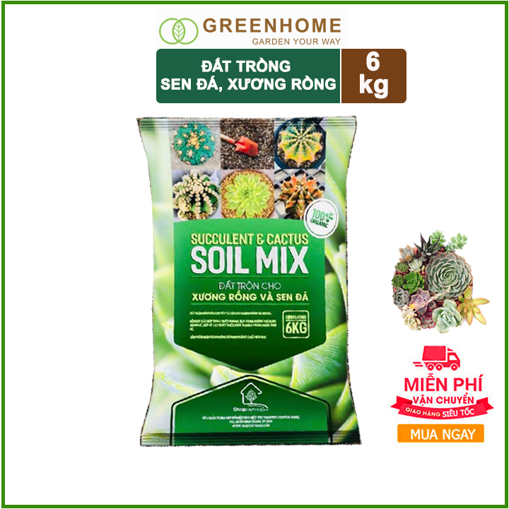 Soil Mix Đất trồng Sen đá, Xương rồng 6kg