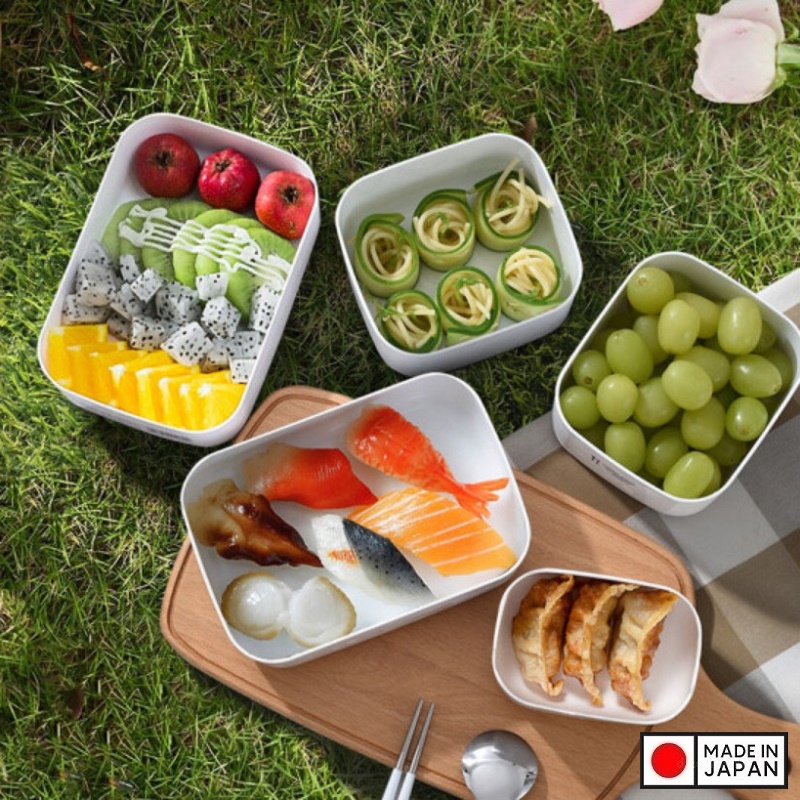 Set 02 hộp đựng thực vuông White Pack 190ml - Hàng Nội Địa Nhật Bản