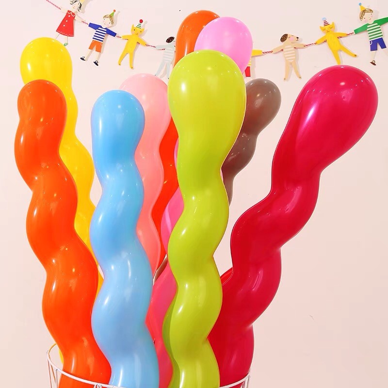 Set 50 bóng bay dài xoắn, bóng xoắn trang trí tiệc sinh nhật nhiều màu sắc