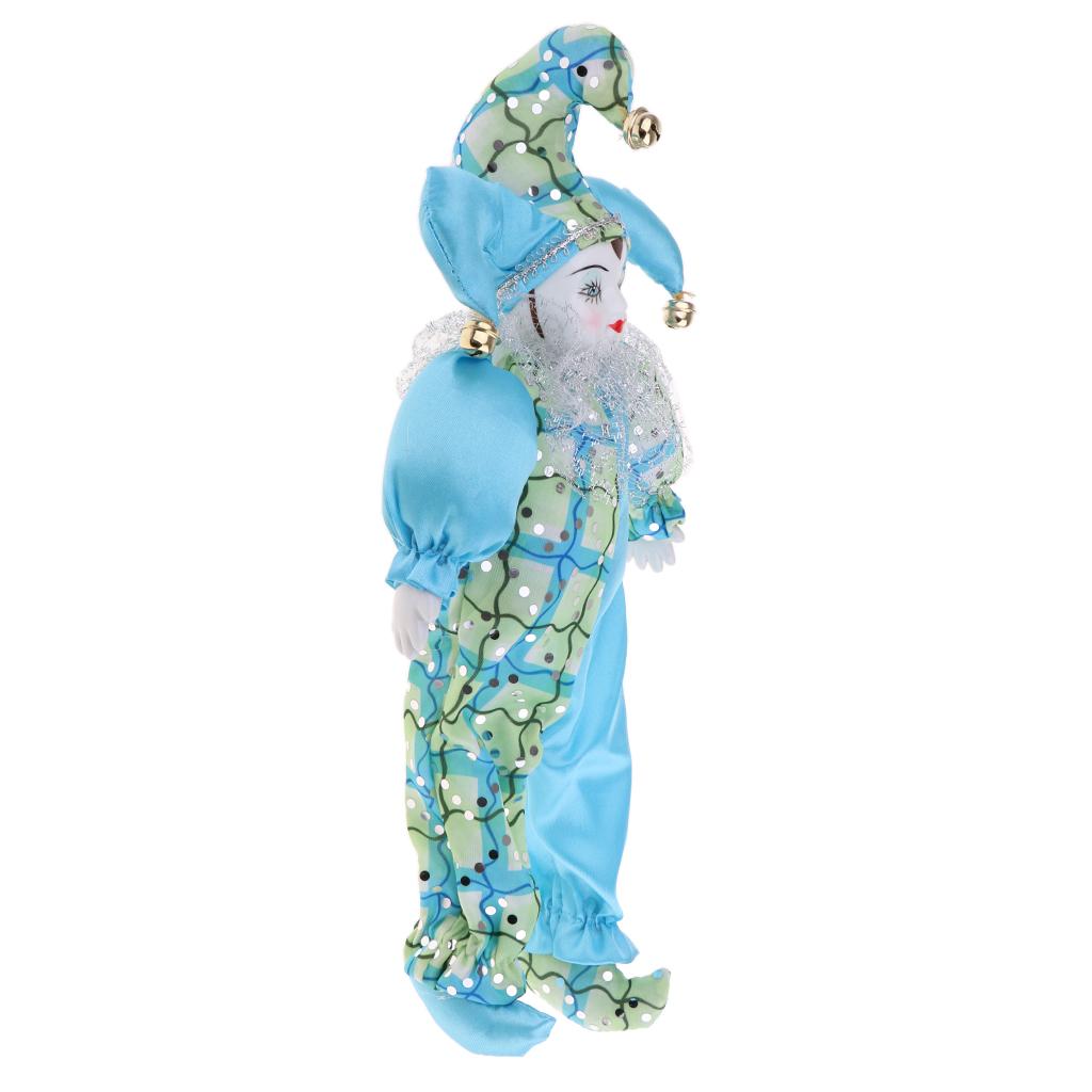 30CM Italian Doll Porcelain Clown Figures Artware Fit for Valentine Gift, for Home Office Display Decor Ornaments