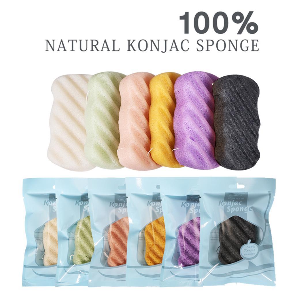 2 Pieces 100% Natural Konjac Soft Puff Face Body Wash Cleaning Sponge
