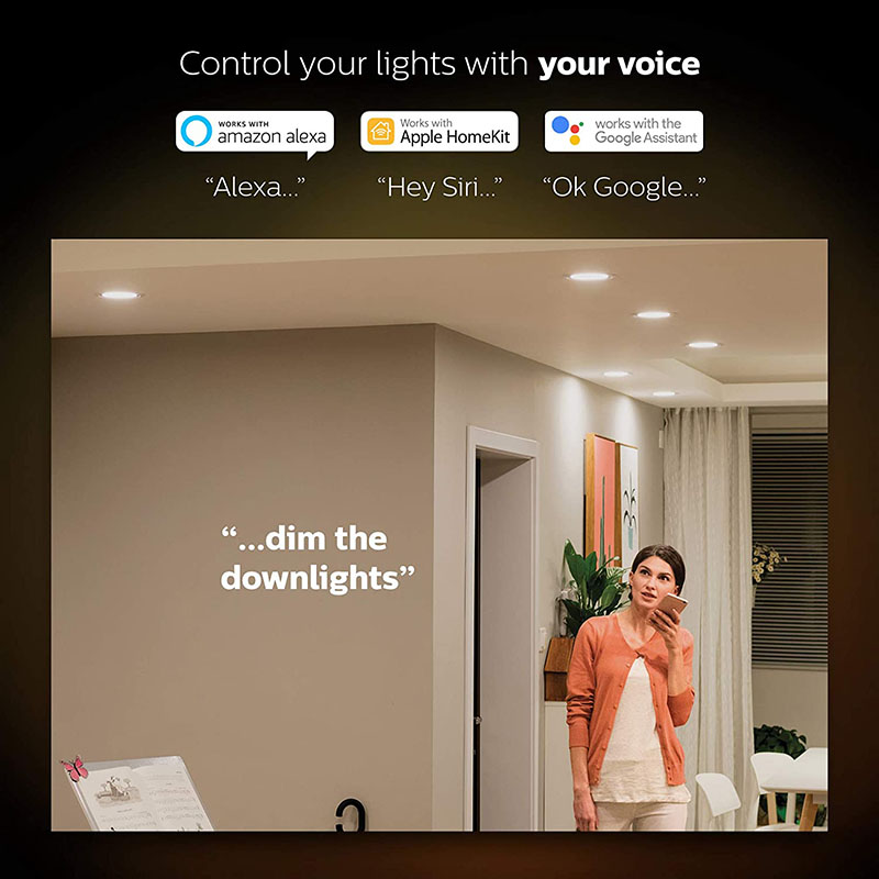 Đèn âm trần Philips Hue Garnea LED Downlight White Ambiance - Hàng Chính Hãng