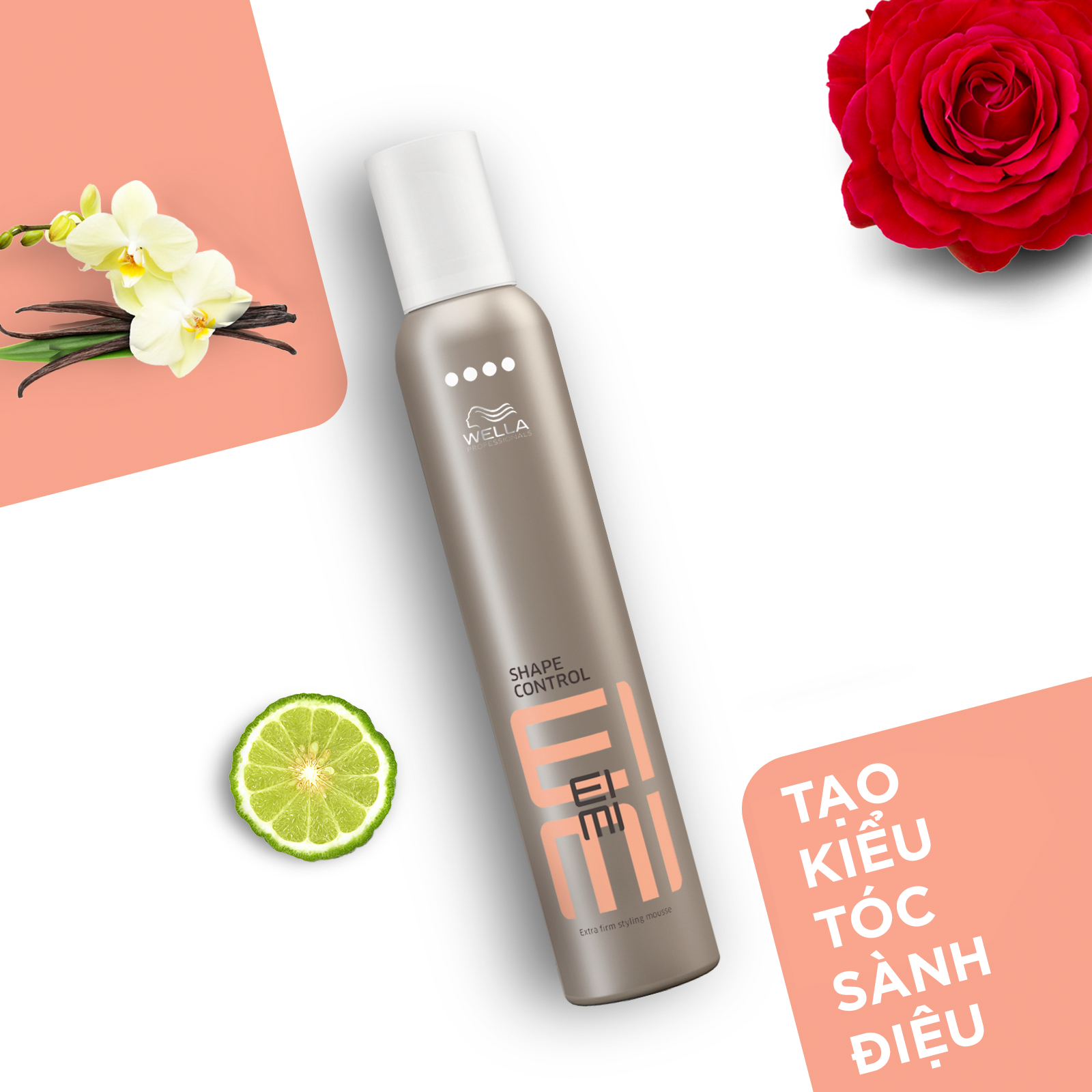 Bọt tạo kiểu cho tóc Wella EIMI giúp giữ nếp Shape Control Extra Firm Styling Mousse