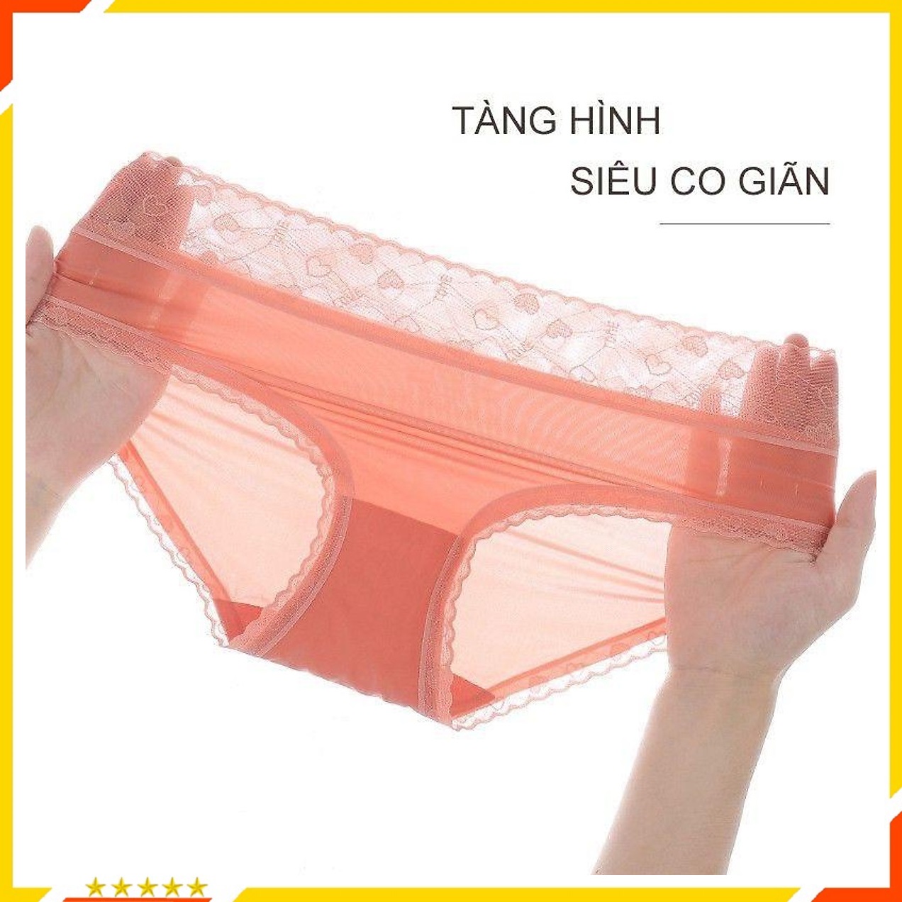 Set 5 Chiếc Quần Lót Su Nữ Nâng Mông Kháng Khuẩn - Quần Lót Nữ Viền Ren Không Đường Viền - Quần Lót Nữ Cao Cấp