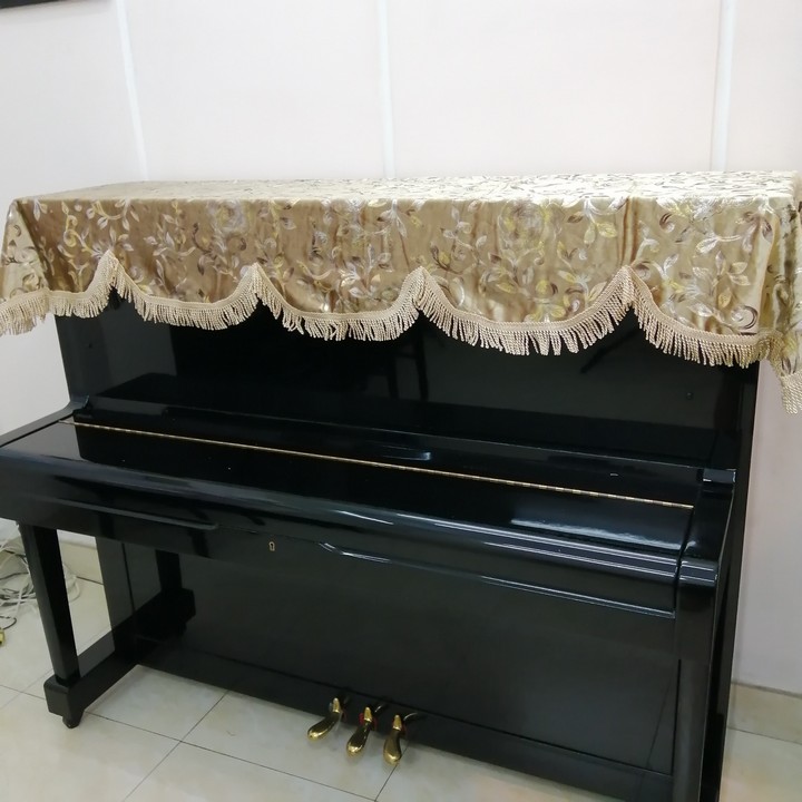 KHĂN PHỦ ĐÀN PIANO CƠ MẪU HOA HỒNG VÀNG ĐỒNG CHẤT LƯỢNG