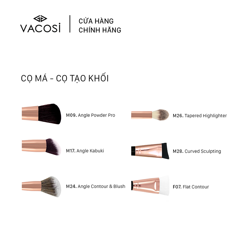 Cọ Tán Phấn Highlight VACOSI - M26 VACOSI TAPERED HIGHLIGHTER
