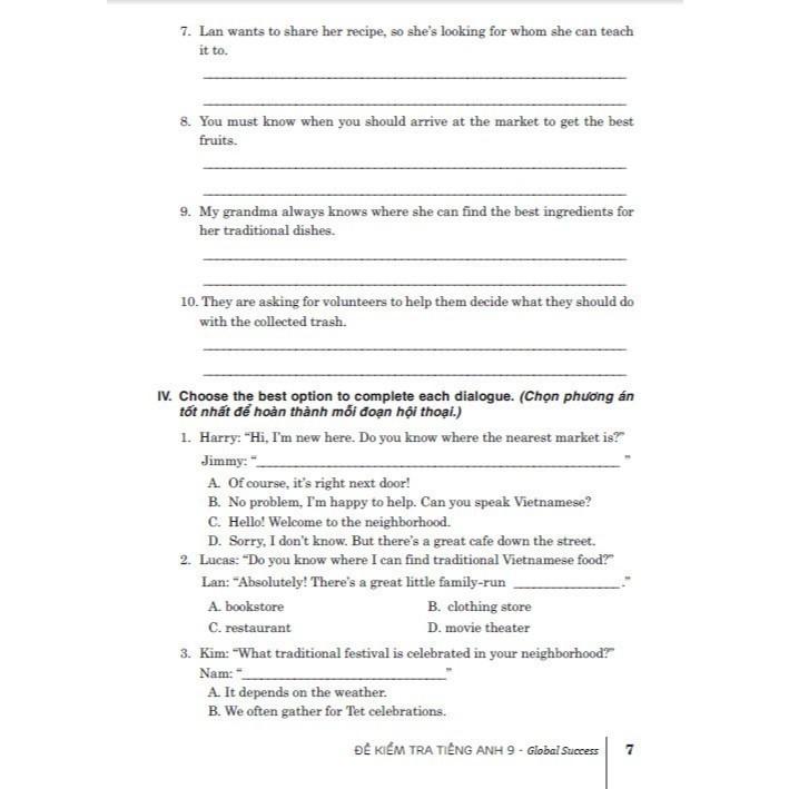 Sách - Đề Kiểm Tra Tiếng Anh Lớp 9 (Dùng Kèm SGK Kết Nối Tri Thức Với Cuộc Sống) (HA)