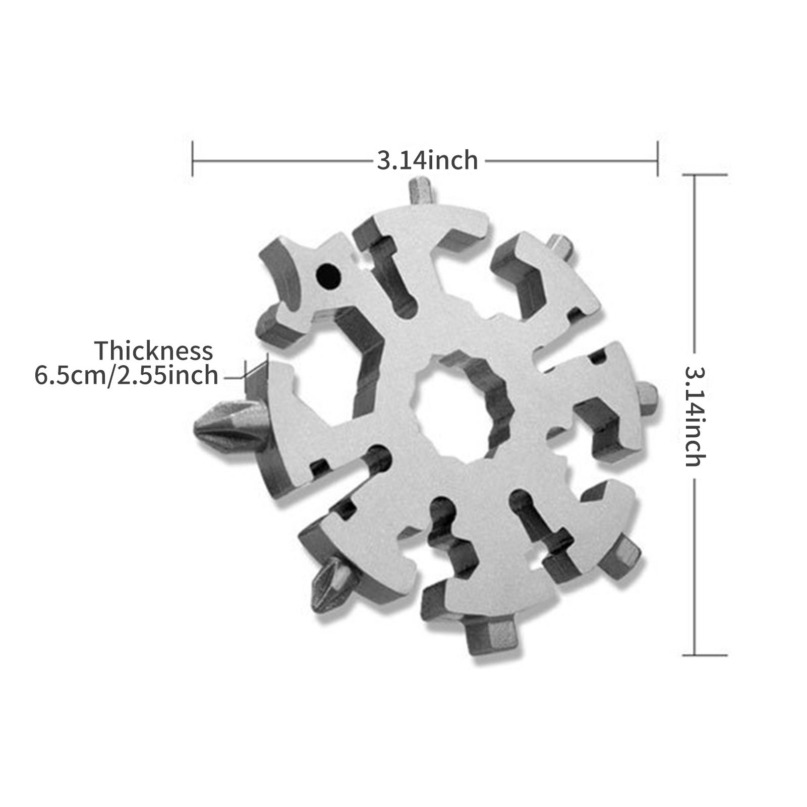 20 In 1 Snowflake Multi-Tool With Keychain Snowflake Wrench Bottle Opener Screwdriver Kit Hand DIY Tool Adventure Tool