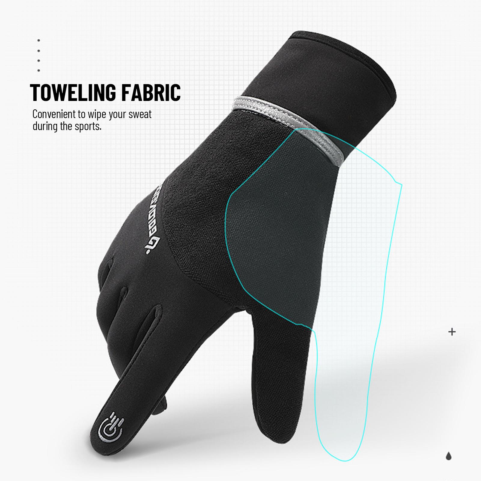 Găng tay mùa đông ấm áp đi xe đạp có lớp lót lông cừu chống gió, giữ ấm