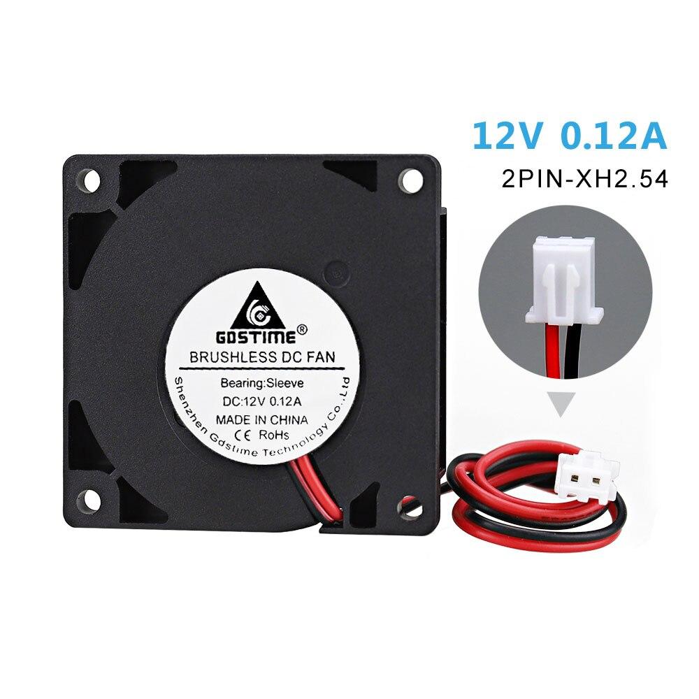 2Pcs Gdstime DC 12V Fan 45mm 45mmx45mmx10mm Radial Exhaust Brushless 3D Printer Cooler 4.5cm 45x10mm Turbo Blower Cooling Fan