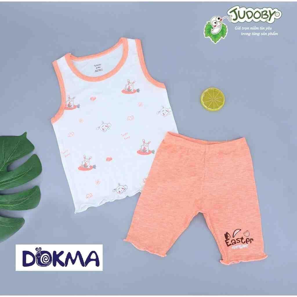 Judoby Dokma Bộ quần áo ba lỗ bé gái modal vỏ sồi siêu mát 9-36 tháng JB281