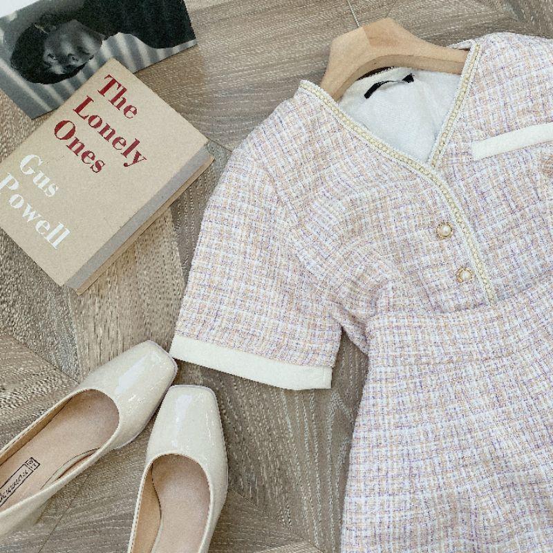 Set tweed áo và quần