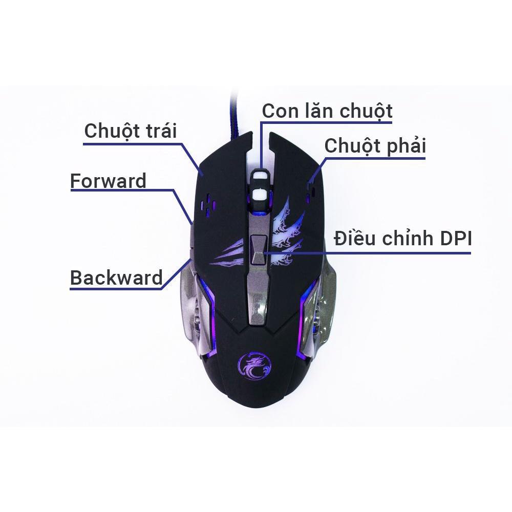 Chuột Gaming Game Thủ Có Dây Imice Chuột Led Máy Tính Chơi Game Có Dây hàng chính hãng