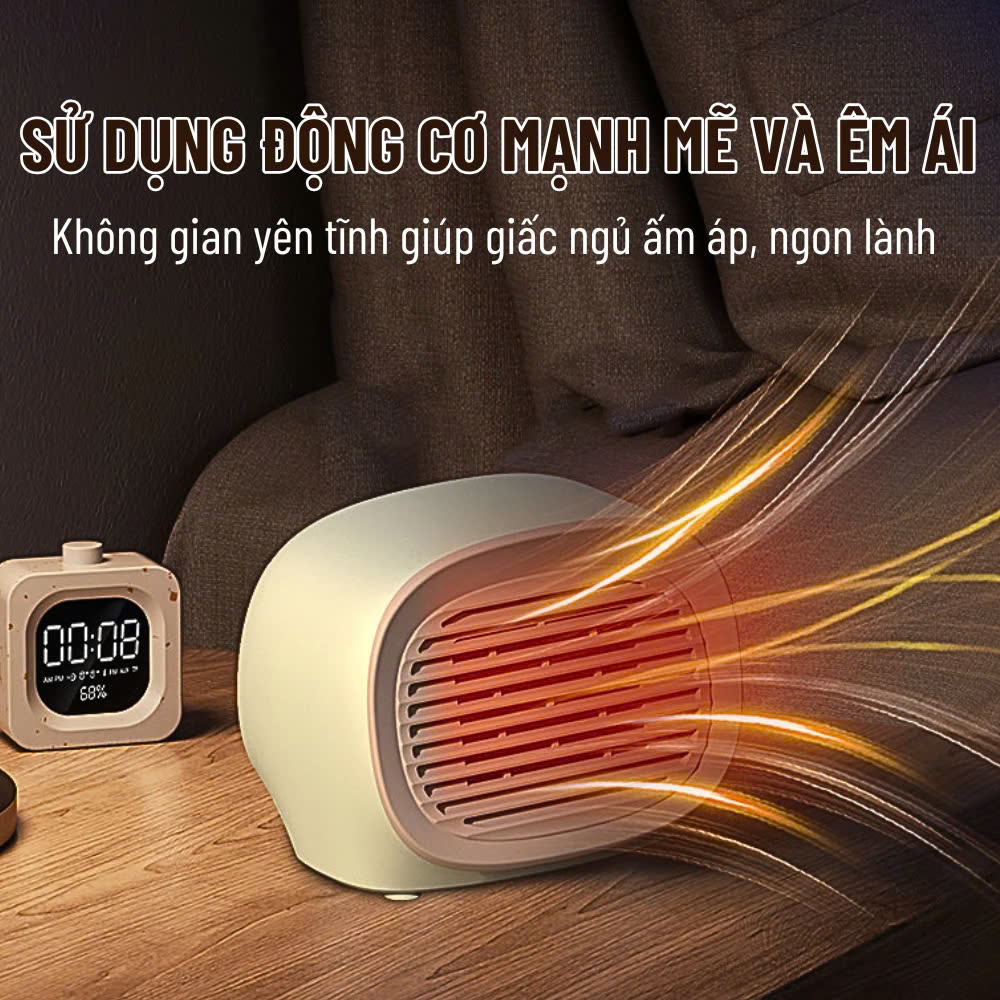 Máy Sưởi Mini Cho Nhân Viên Văn Phòng Làm Ấm Nơi làm việc phòng ngủ nhà tắm phòng học - Máy Êm Ấm Áp - Quạt Sưởi Ấm Mini Công Suất Max 400W Du Lịch Phượt Dã Ngoại - Hàng Nhập Khẩu