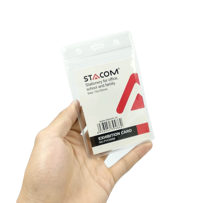 Bảng Tên Nhựa PVC Stacom Có Khóa Kéo ID-PVC6688