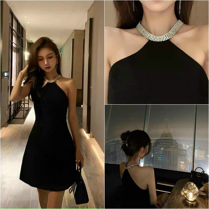 ĐẦM CỔ YẾM ĐÍNH HẠT