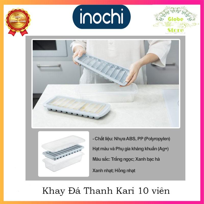 Khay Làm Đá Tủ Lạnh Cao Cấp Thanh 10 Viên Có Nắp Nhựa Bảo Vệ KARI INOCHI