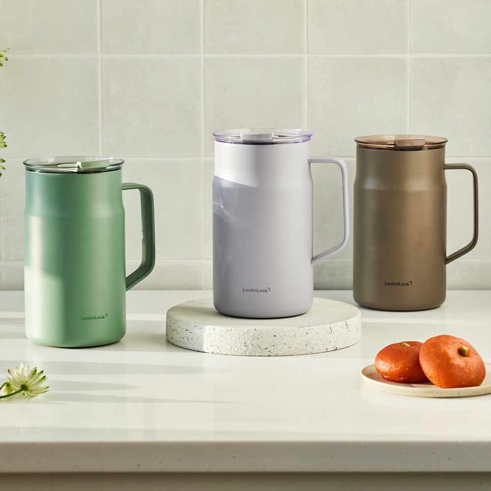 Ly Giữ Nhiệt LocknLock Metro Ceramic Mug LHC4282_C 600ml, Hàng Chính Hãng, Thép Phủ Sứ - JoyMall