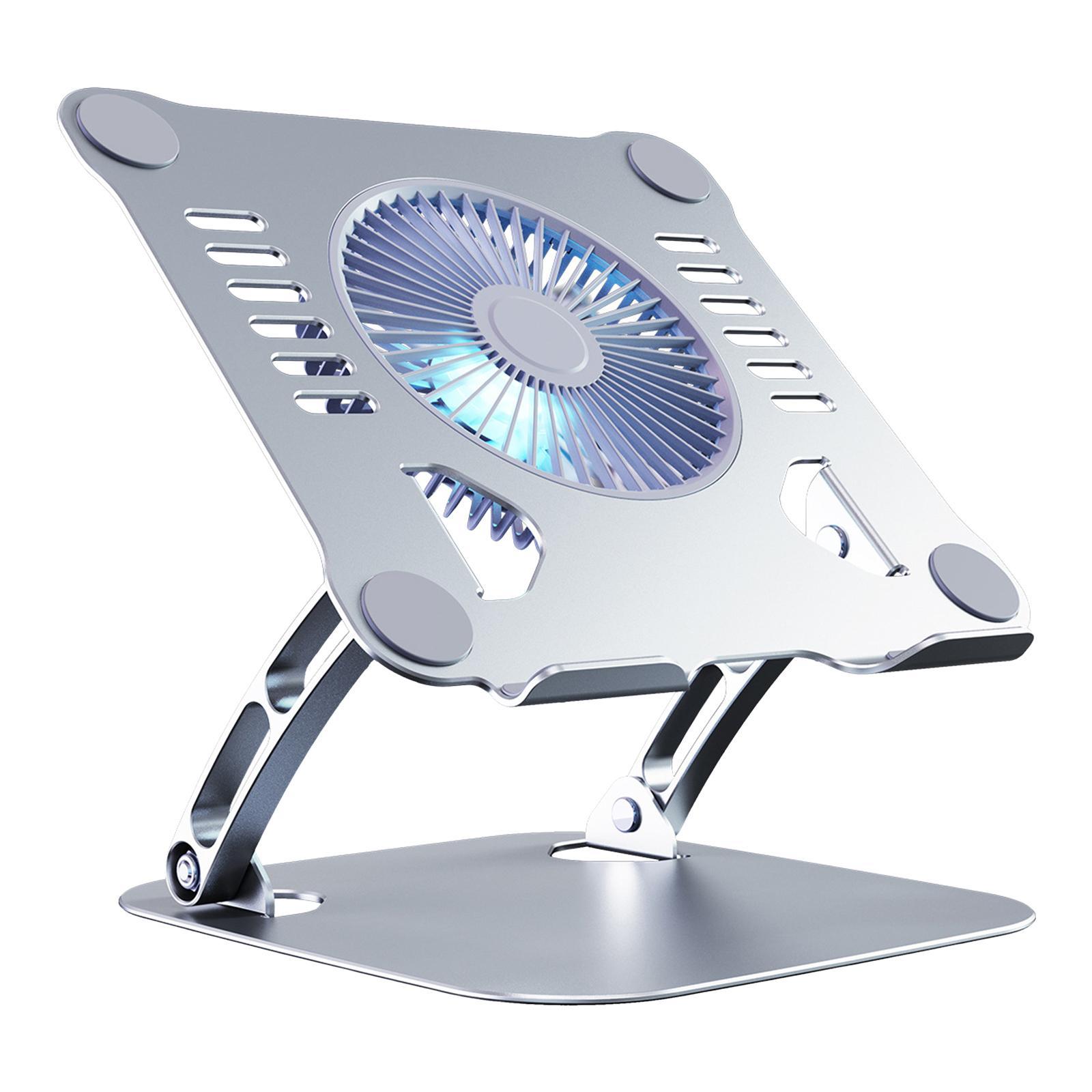 Laptop Stand with Fan, Laptop USB Aluminum Anti Slip Ergonomic Portable 3 Gears Speed Laptop Riser Adjustable for Office Notebook Desk