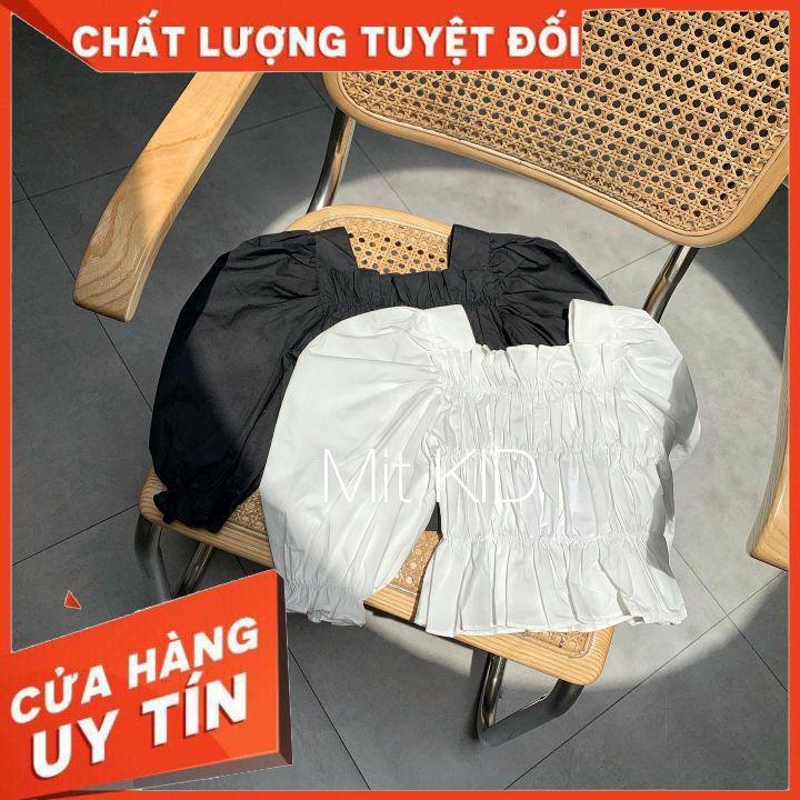 Sơmi cho bé gái Sơmi kiểu dáng xun cổ vuông cách điệu hot trend 2020