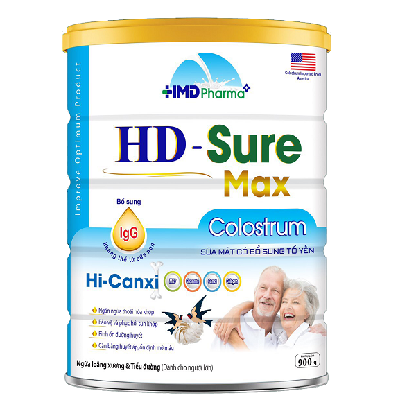 Sữa Bột HD - Sure Max - Colostrum Hi-Canxi bổ sung Canxi dành cho người lớn - Lon 900g