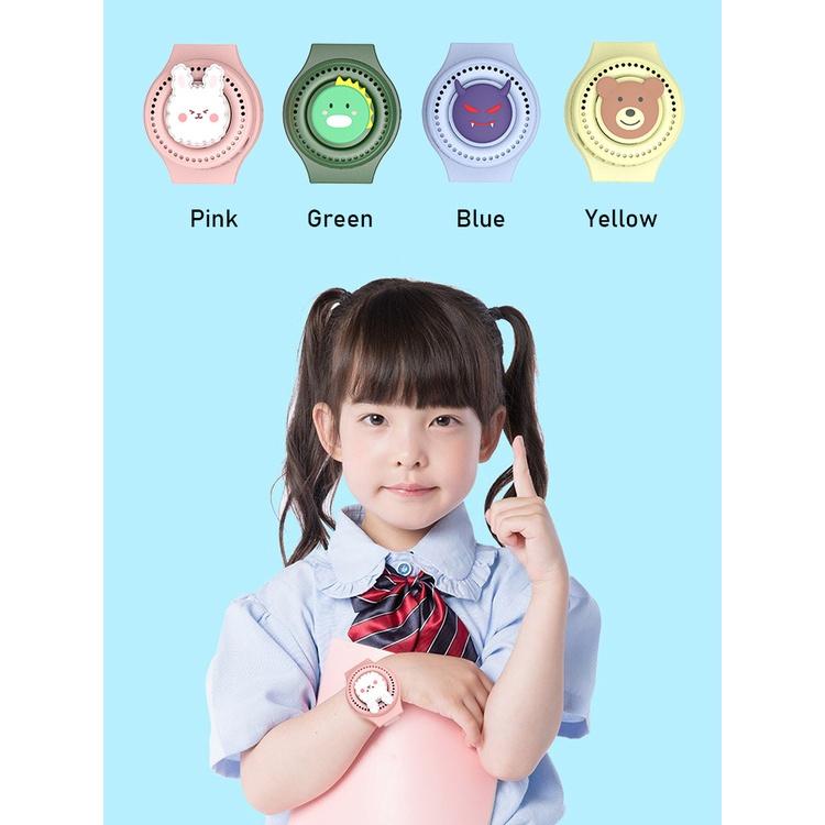 JIASHI Quạt Nhỏ Đeo Cổ Tay Không Cánh Họa Tiết Hoạt Hình Dễ Thương Có Thể Sạc Lại Bằng Cổng USB Cho Trẻ Hàng nhập khẩu
