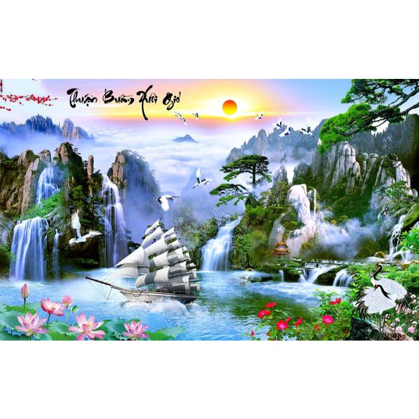 Tranh dán tường thuận buồm xuôi gió PT43