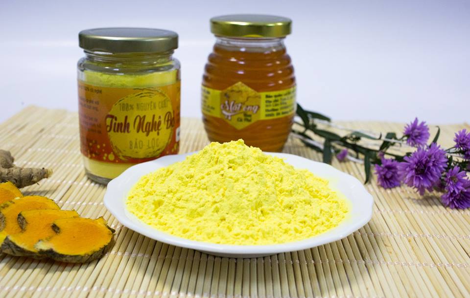 Combo Tinh Nghệ Đỏ + Bột Trà Xanh Nguyên Chất Vũ Gia