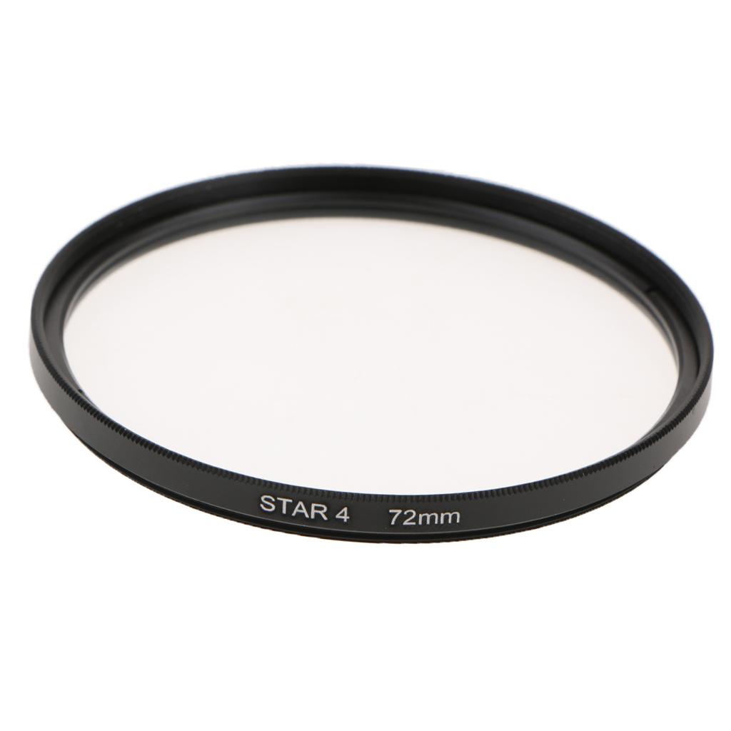 Optics 72mm 4 Point Star Special Effect Camera Cadorders Lens Filter Black