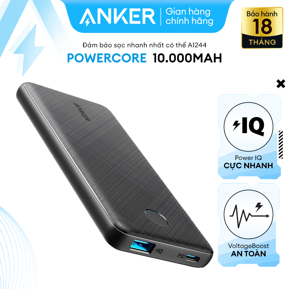 Pin Sạc Dự phòng ANKER PowerCore Slim 10000mah Power Delivery 20w - A1244