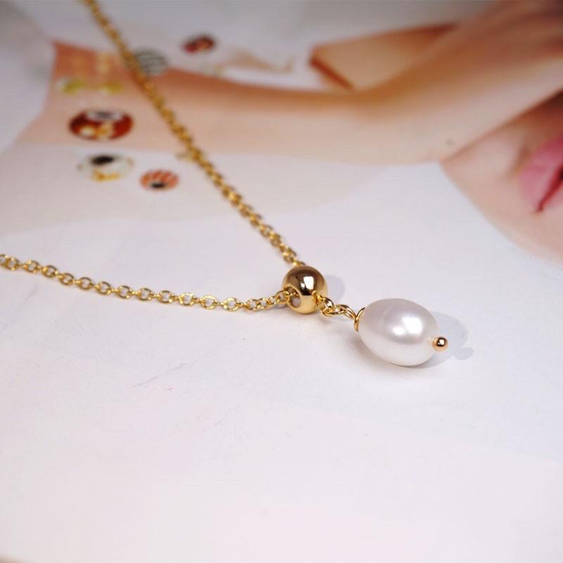 Mặt Dây Chuyền Hạt Ngọc Trai Nước Ngọt 10 Ly Giọt Nước Dễ Thương - Trường Thịnh Ngọc Trai