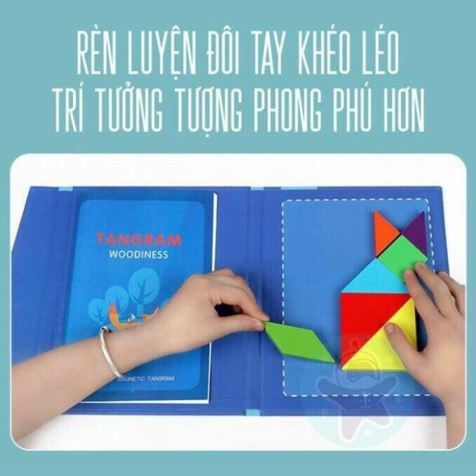 Đồ chơi tangram có nam châm, Xếp hình trí uẩn thông minh sáng tạo