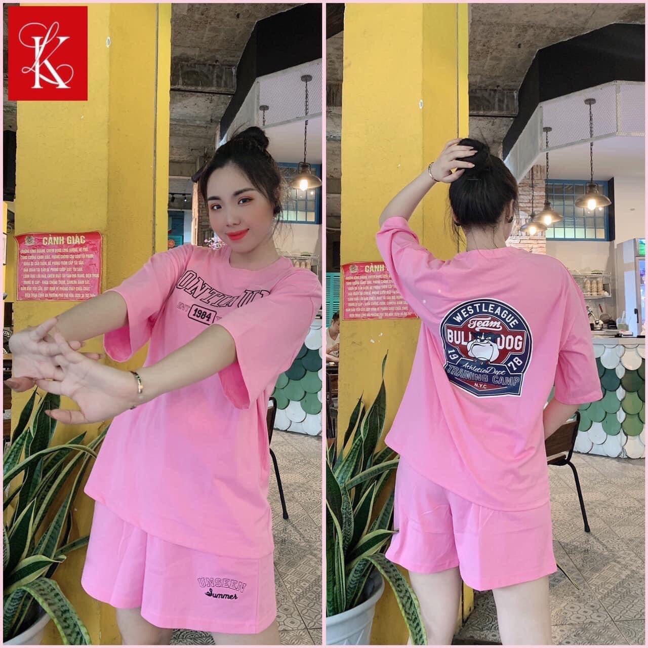 Set Bộ thun Bảo Kim in chữ phong cách Mới