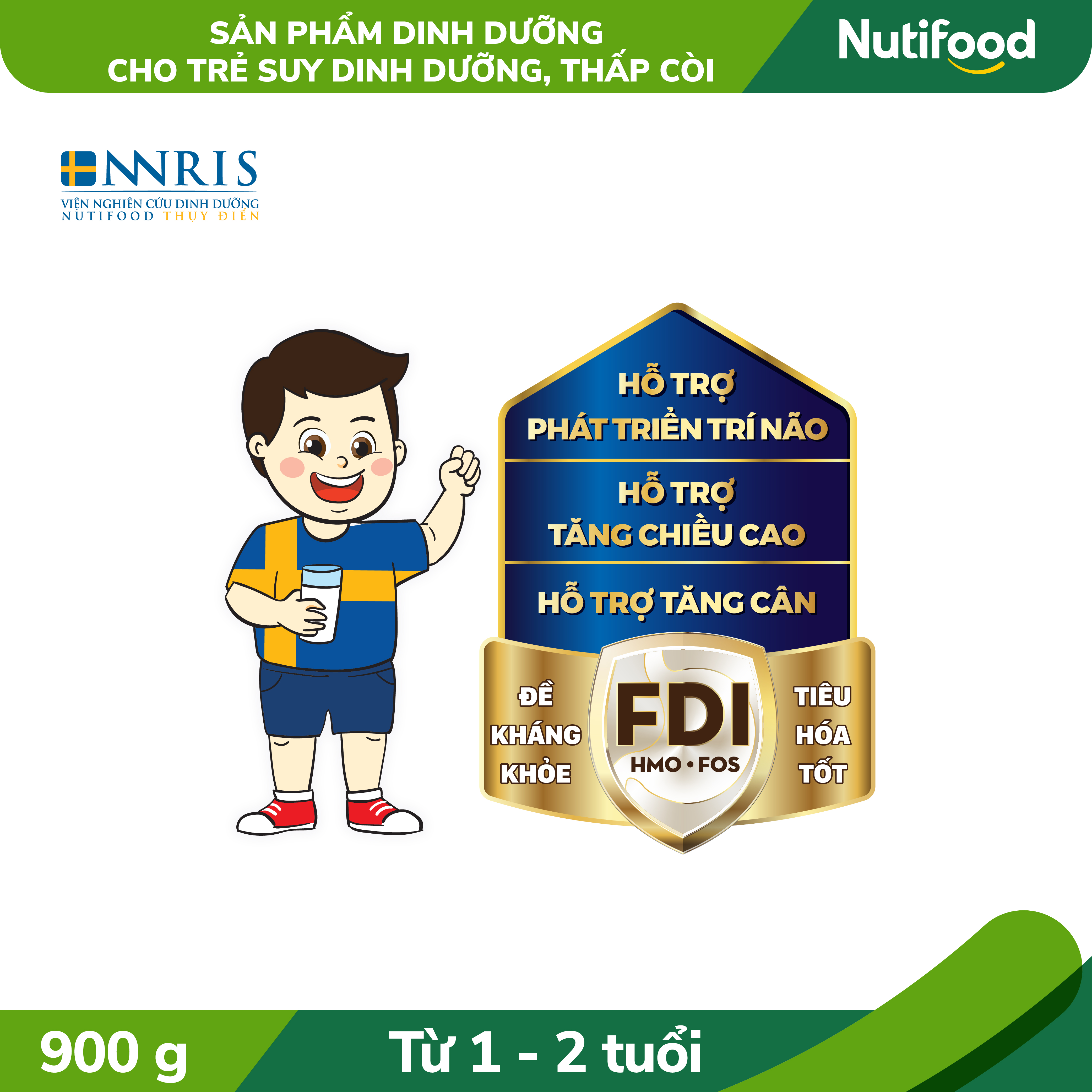 Sữa Bột Nutifood GrowPLUS+ Suy Dinh Dưỡng 1+ lon 900g- Suy Dinh Dưỡng