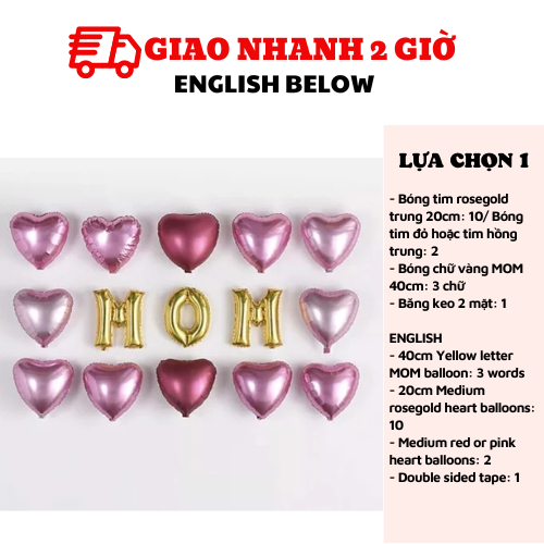 Bộ bong bóng trang trí Ngày của Mẹ Mothers Day balloon set mfd18