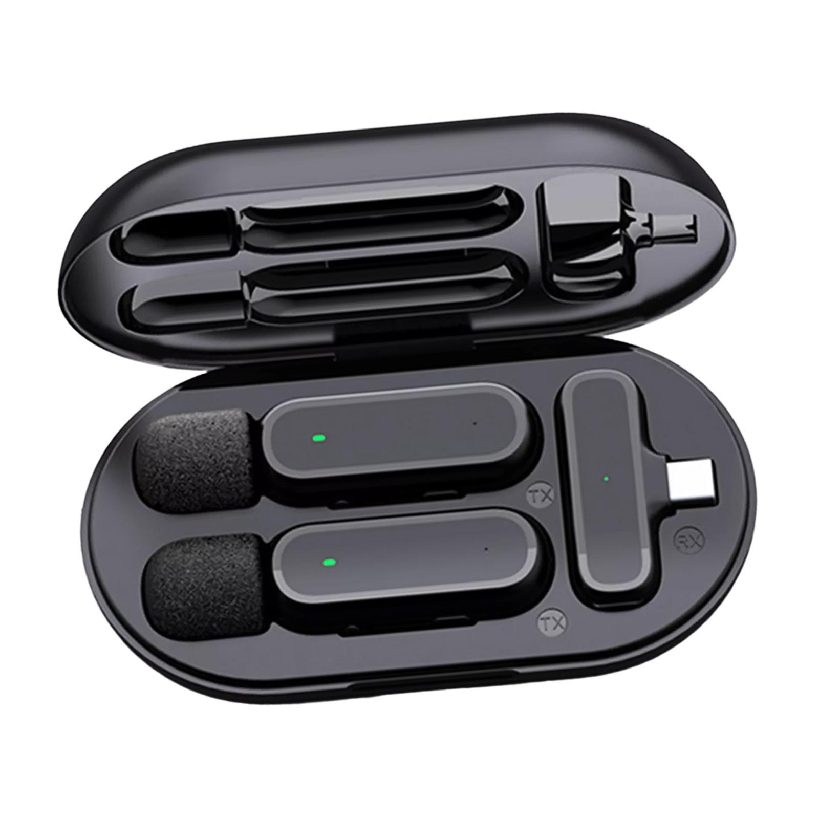 Professional Wireless Lavalier Mic DSP Noise Reduction for Vlog Interview Tiktok